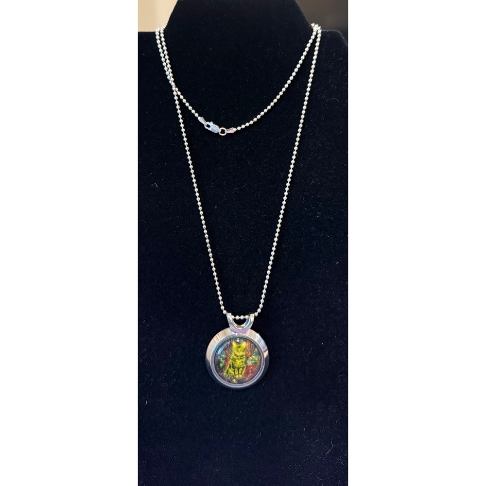 Energy Artist Julia Watkins Necklace Silver Cosmic Cat Bastet Energy Pendant NEW